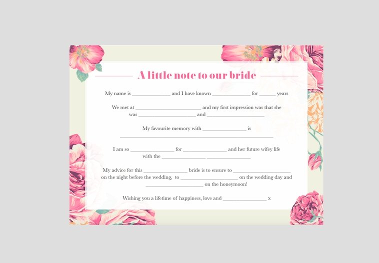 Advice for the bride (download) - The Hen Planner