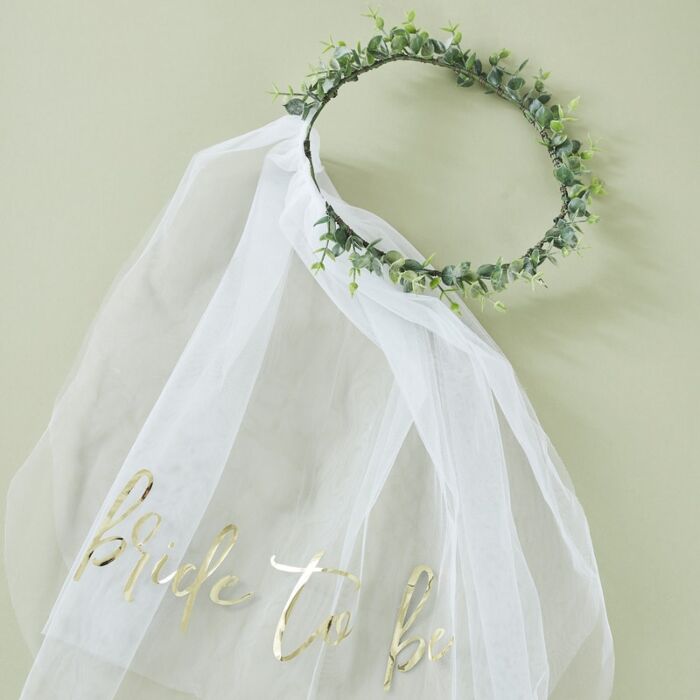 Botanical Bride to Be Hen Party Veil - The Hen Planner