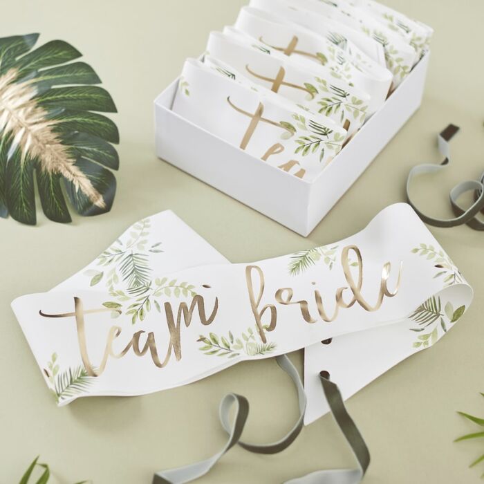 Botanical Team Bride Hen Party Sashes - The Hen Planner