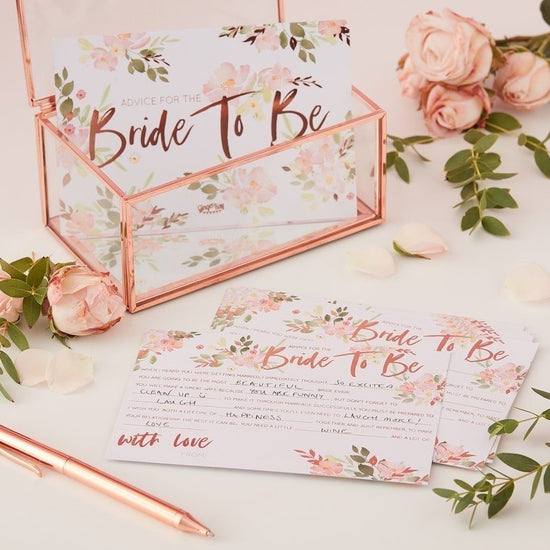 Floral Bride to Be Advice Cards - The Hen Planner
