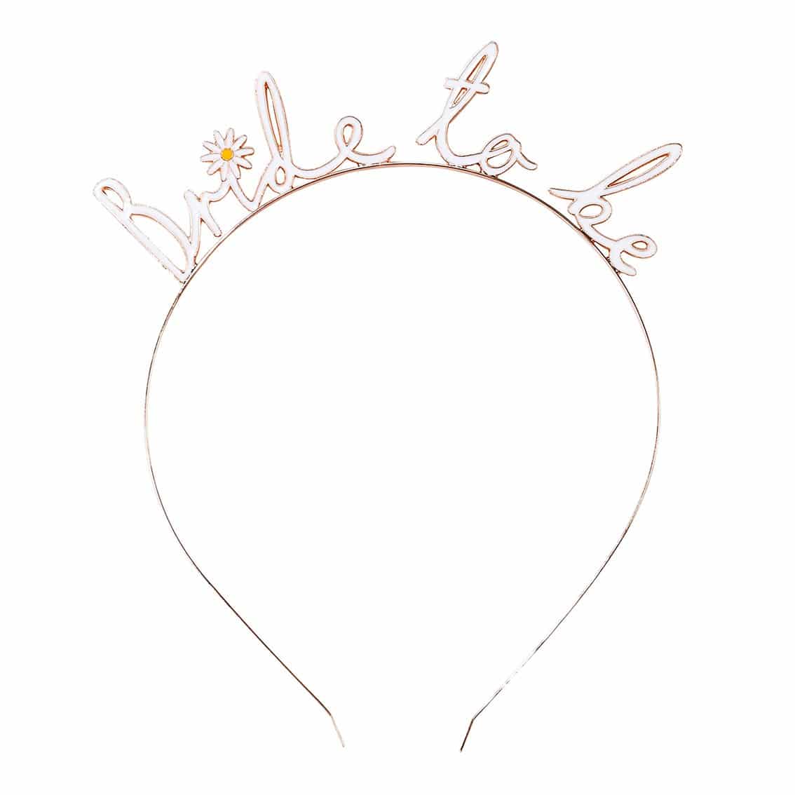 Floral Bride To Be Blossom Rose Gold Headband - The Hen Planner