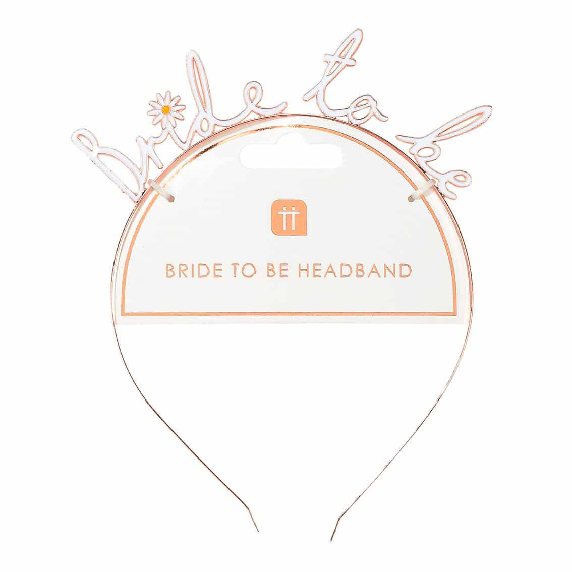 Floral Bride To Be Blossom Rose Gold Headband - The Hen Planner