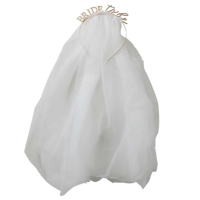 Gold Bride to Be Hairband & Veil - The Hen Planner