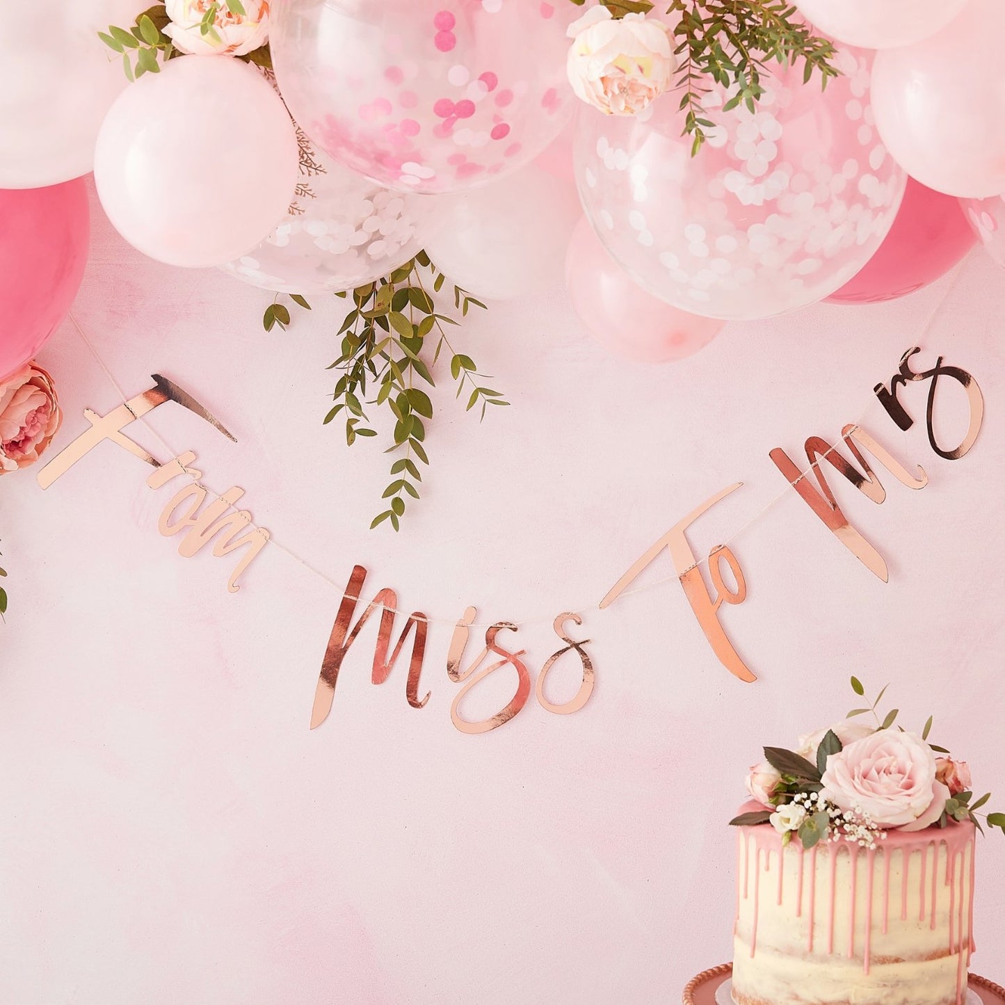 Miss to Mrs Banner Rose Gold Foil - The Hen Planner