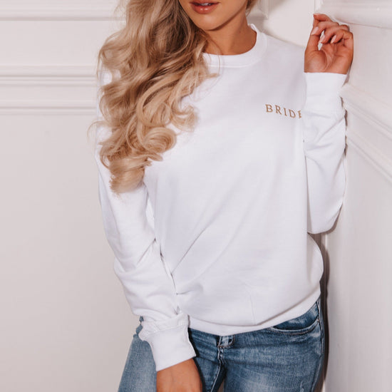 Personalised Bride to Be Jumper with Gold Embroidery - The Hen Planner