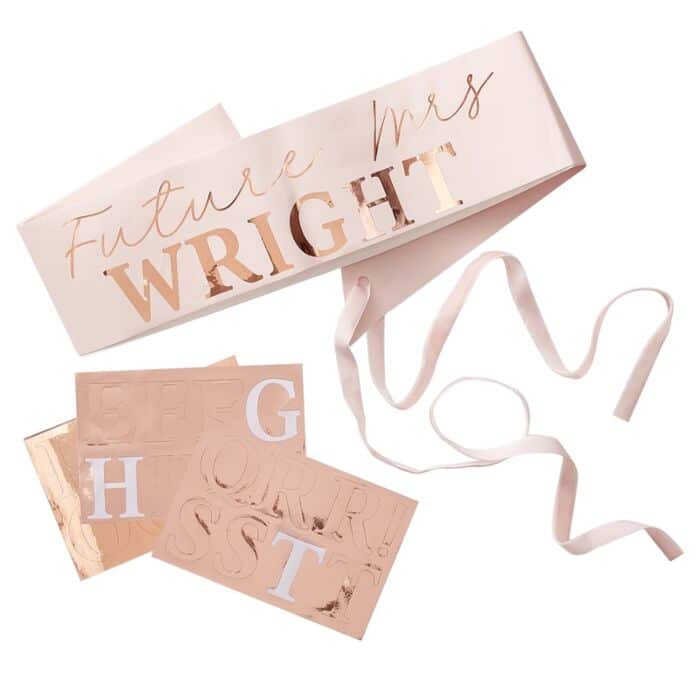 Personalised Bride to be Sash Blush Hen - The Hen Planner