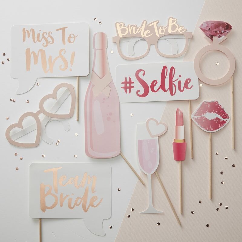 Photo Booth Props - Team Bride (Pack of 10) - The Hen Planner