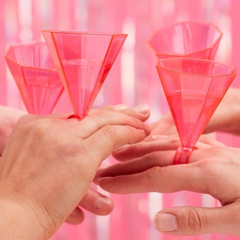 Pink Ring Hen Do Shot Glasses - The Hen Planner