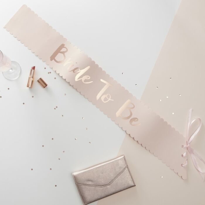 Pink & Rose Gold Bride To Be Sash - The Hen Planner