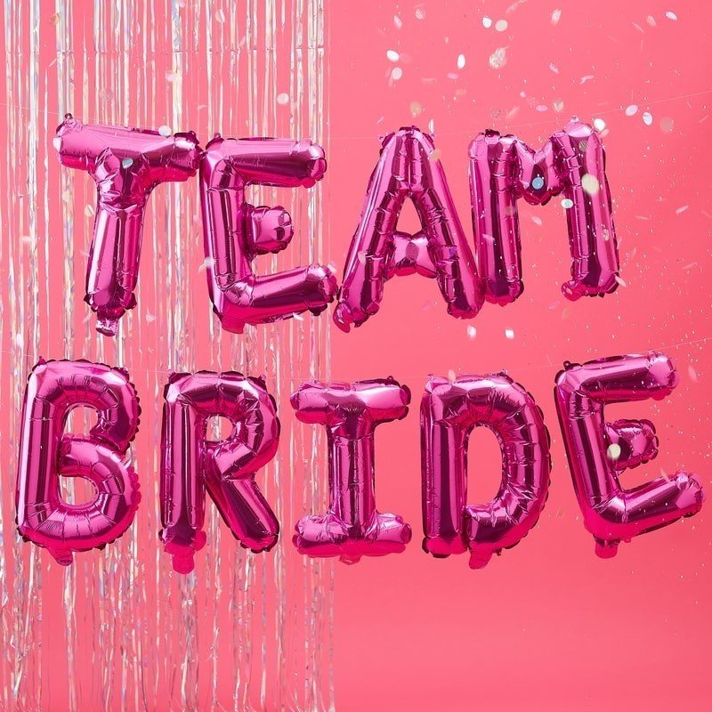 Pink Team Bride Balloon Banner - The Hen Planner