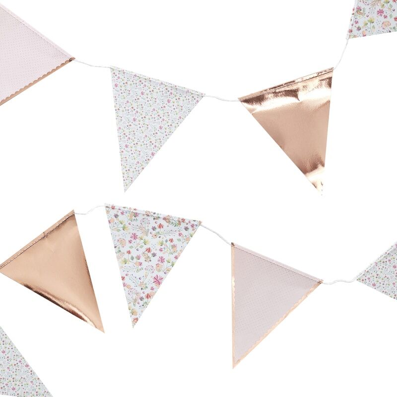 Rose Gold Floral Bunting - The Hen Planner