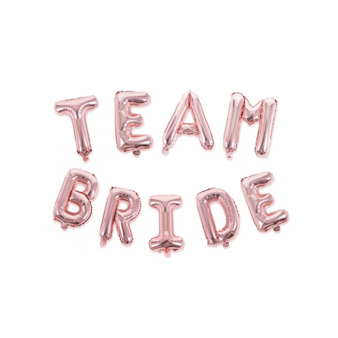 Rose Gold Team Bride Foil Balloons - The Hen Planner