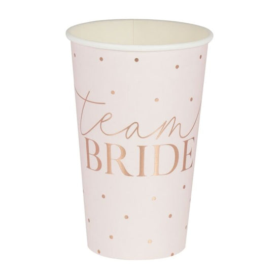 Rose Gold Team Bride Hen Party Cups (Pack of 8) - The Hen Planner