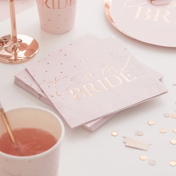 Rose Gold Team Bride Napkins - The Hen Planner