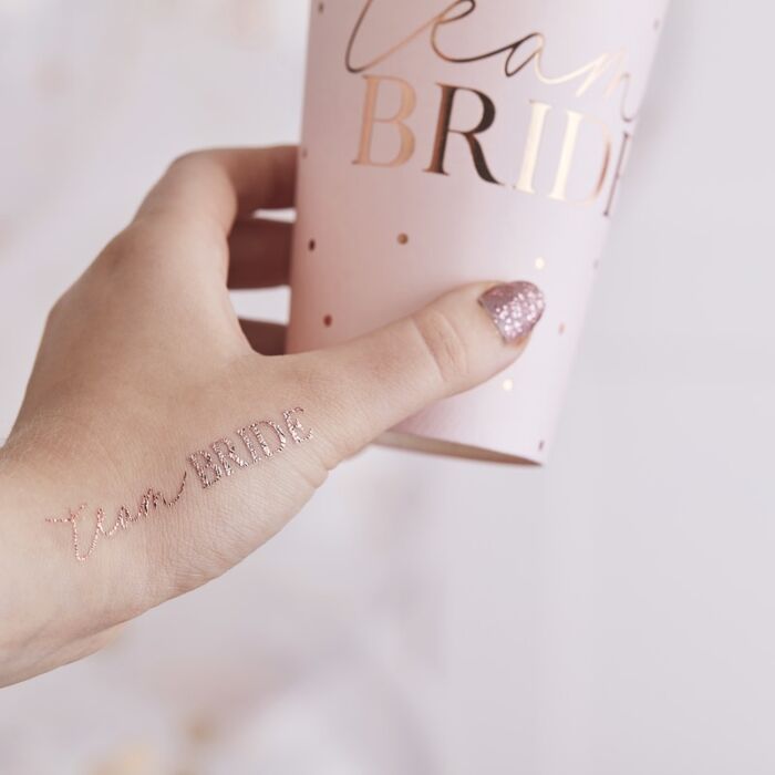 Rose Gold Team Bride Tattoos - The Hen Planner