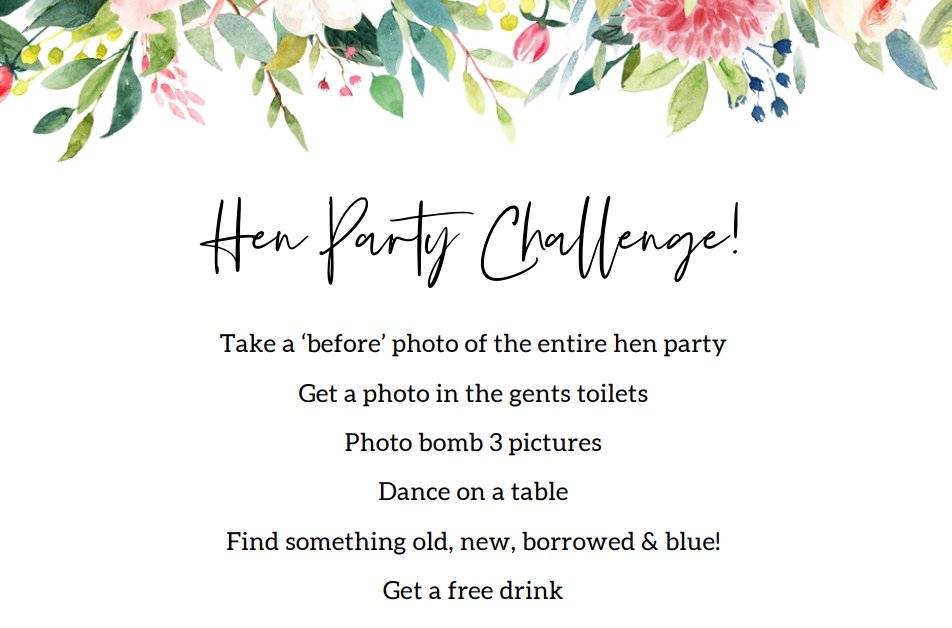 Set of 4 Hen Party Games (Download) - The Hen Planner