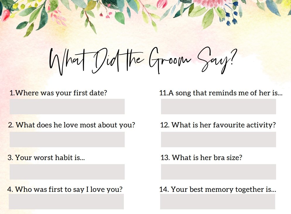 Set of 4 Hen Party Games (Download) - The Hen Planner