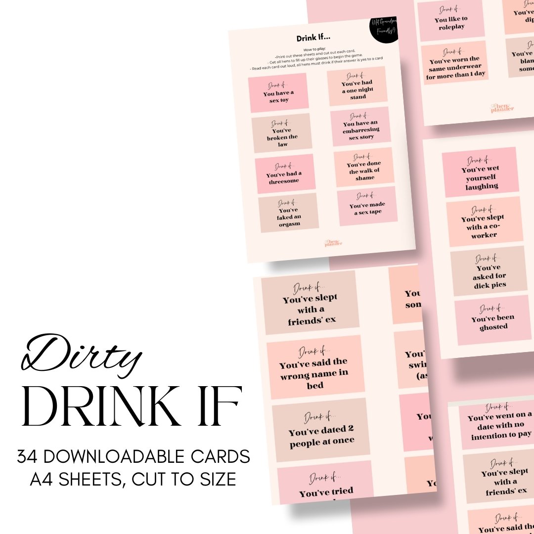 Virtual Hen Party Game Drink If (Not Family Friendly) - The Hen Planner