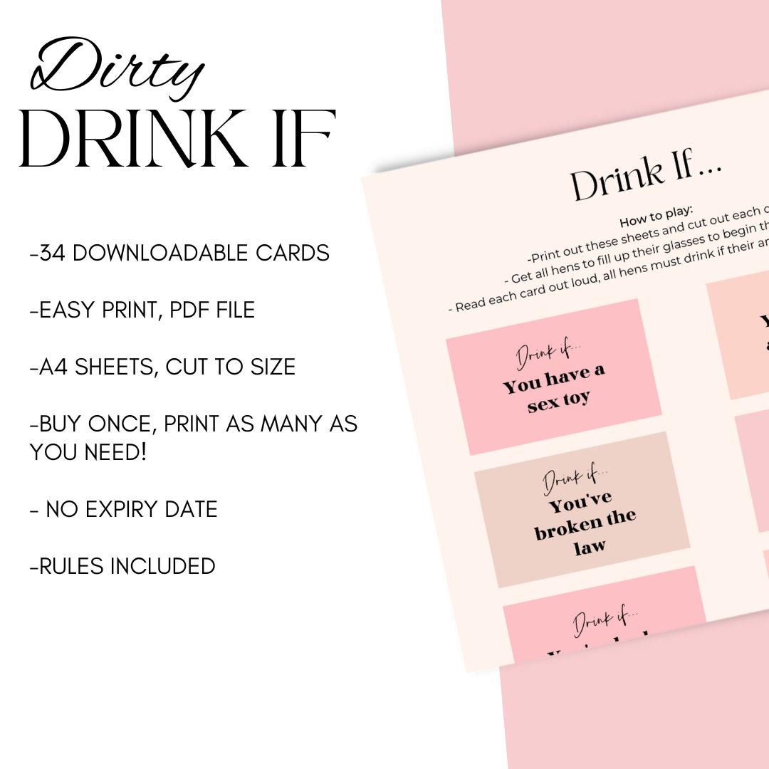 Virtual Hen Party Game Drink If (Not Family Friendly) - The Hen Planner