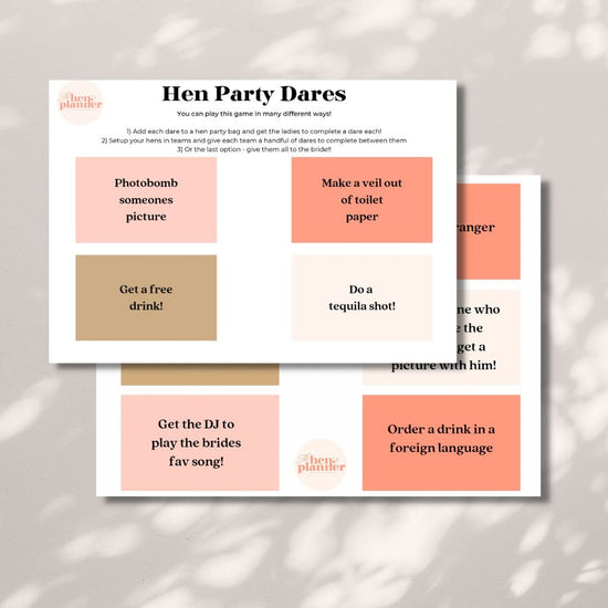 34 Best Hen Party Dares (& Free Dare Cards!) - The Hen Planner