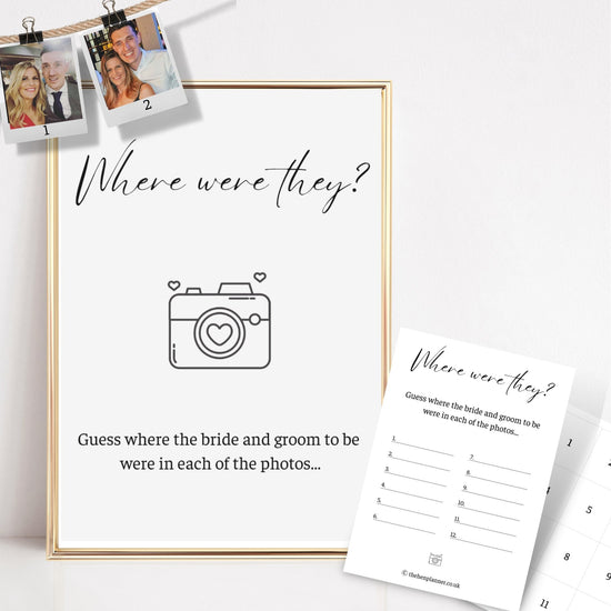 Where Were They? Bridal Shower Game Download - The Hen Planner