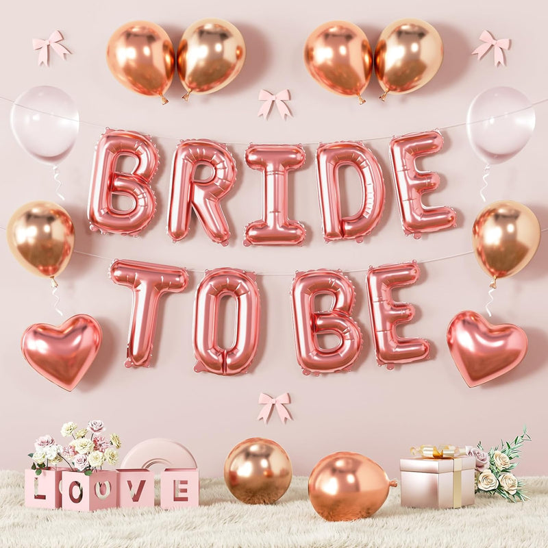 Rose Gold Hen Party Balloons Banner