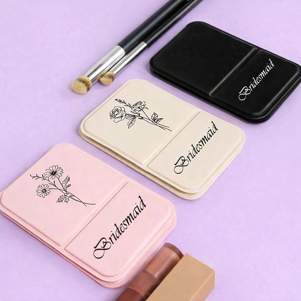 Bridesmaid Floral Folding Makeup Mirror