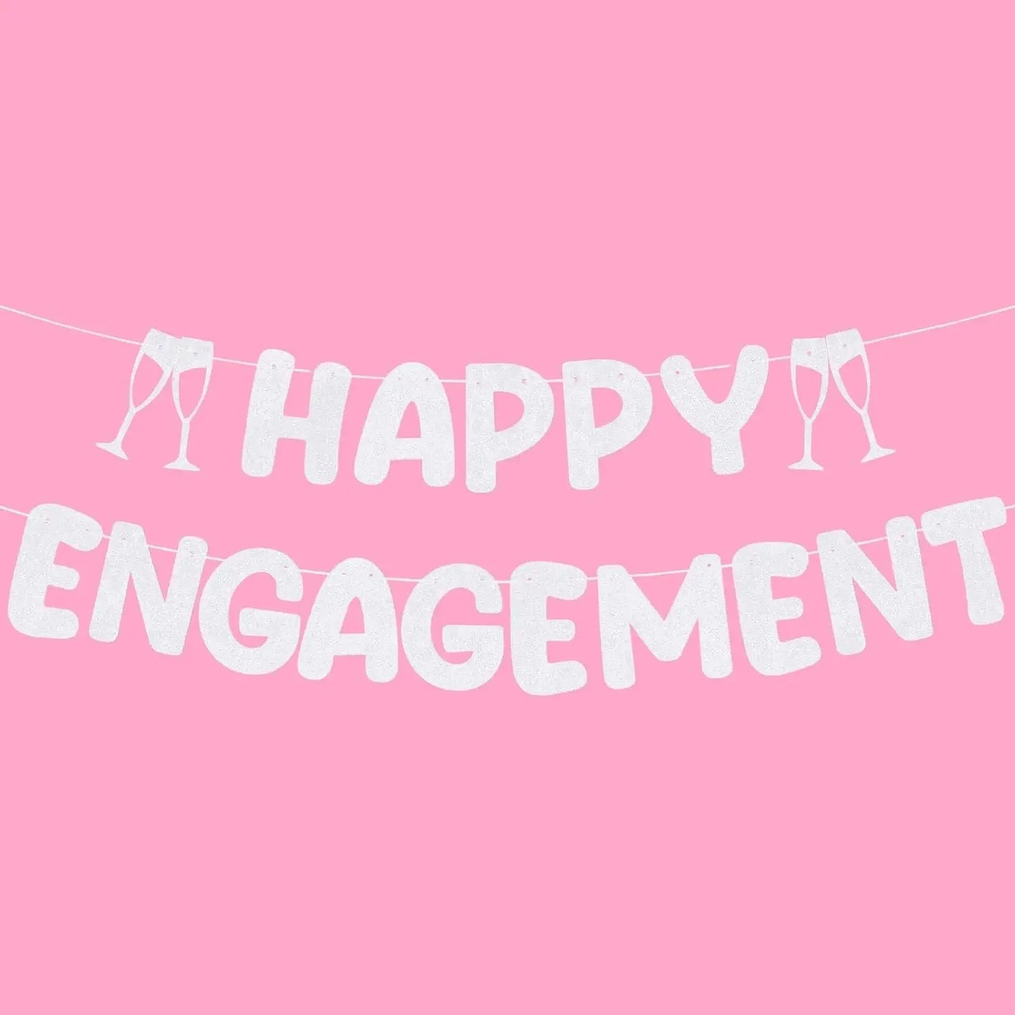 Happy Engagement Banner – Gold or Rose Gold or Silver (or 3-Pack Mix)