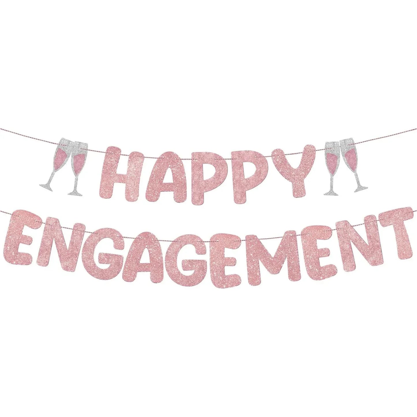 Happy Engagement Banner – Gold or Rose Gold or Silver (or 3-Pack Mix)