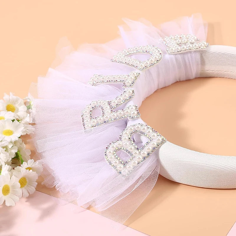 Bride to Be Veil Headband with Pearl Detail (2 Styles)