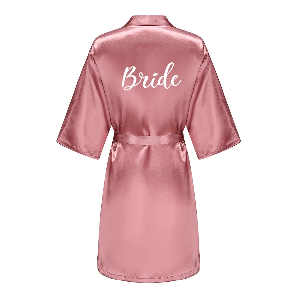 Satin Bridal Robe for Bride & Bridal Party | Bride, Bridesmaid, Team Bride & Bride Squad