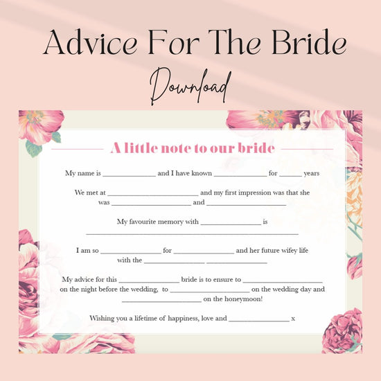 Advice for the bride (download) - The Hen Planner