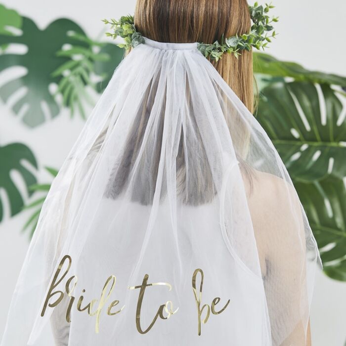 Botanical Bride to Be Hen Party Veil - The Hen Planner