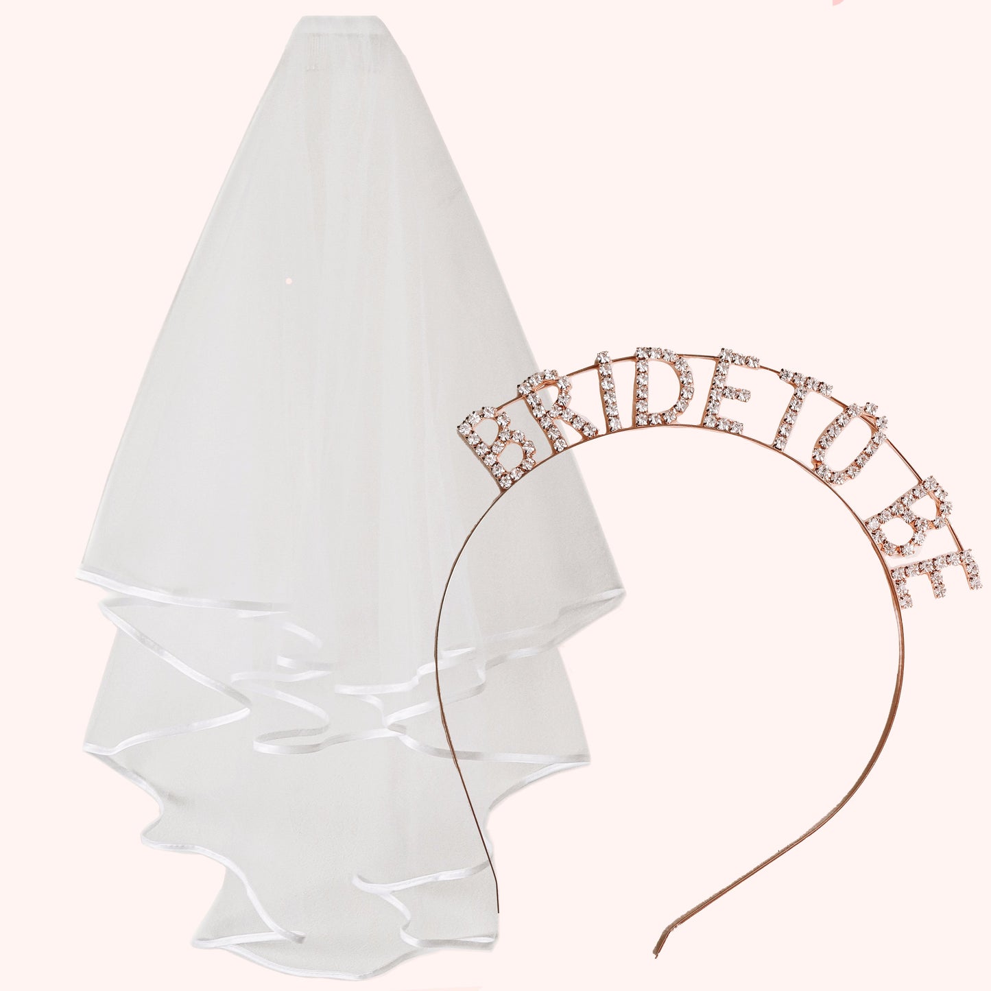 Bride To Be Veil and Headband Bundle - The Hen Planner