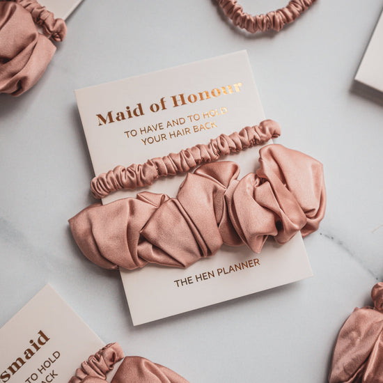 Bridesmaid Proposal Scrunchie (Real 19 Momme Silk) - The Hen Planner