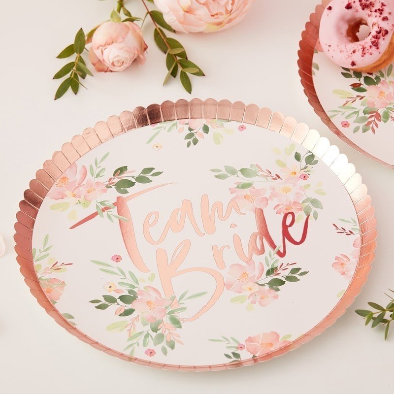 Floral Hen Party Plates (Pack of 8) - The Hen Planner