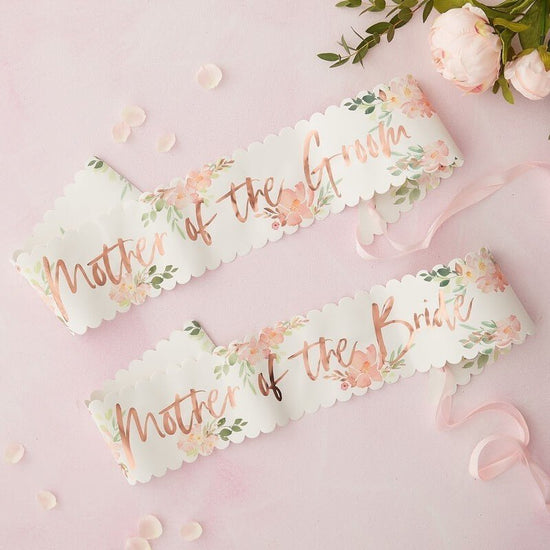 Floral Mother of the Bride and Groom Sash - The Hen Planner