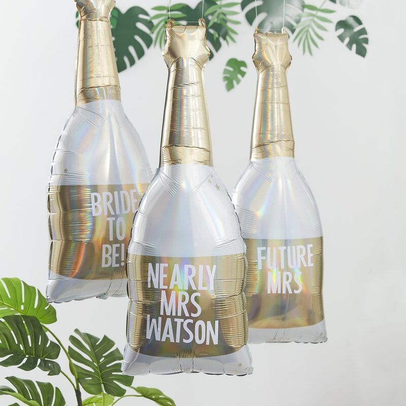 Load image into Gallery viewer, Gold Foil Personalised Champagne Balloon - The Hen Planner
