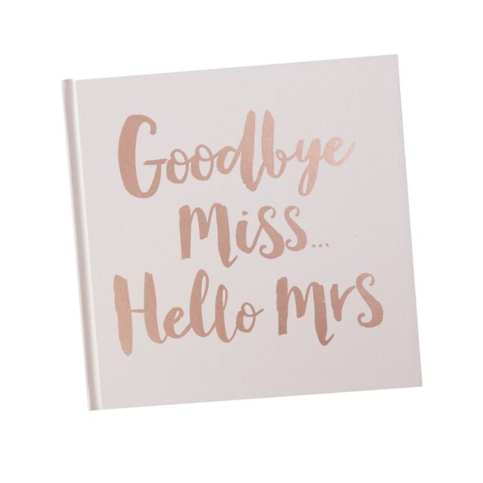 Load image into Gallery viewer, Goodbye Miss, Hello Mrs Hen Book Rose Gold Foiled - The Hen Planner
