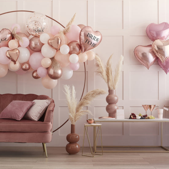 Hen Party Balloon Arch Kit Pink, White Peach & Rose - The Hen Planner