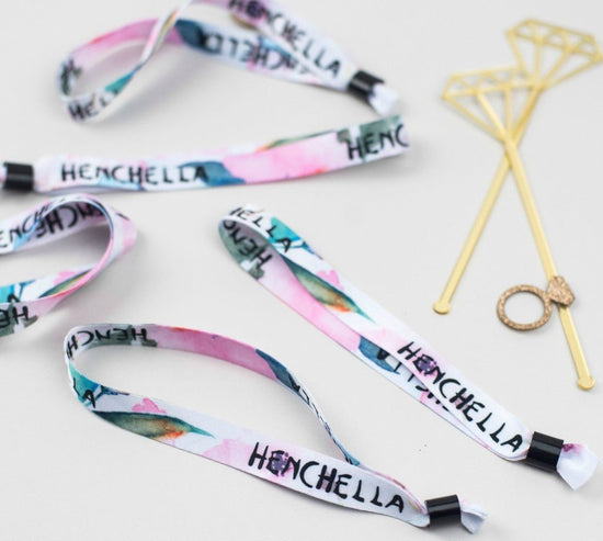 HENCHELLA Festival Wristbands, 6 Pack, Hen Party Accessories - The Hen Planner