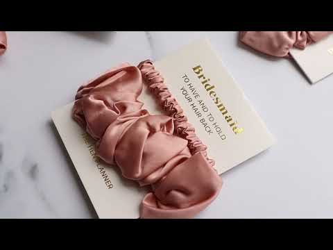 Load and play video in Gallery viewer, Maid of Honour Proposal Scrunchie (Real 19 Momme Silk)
