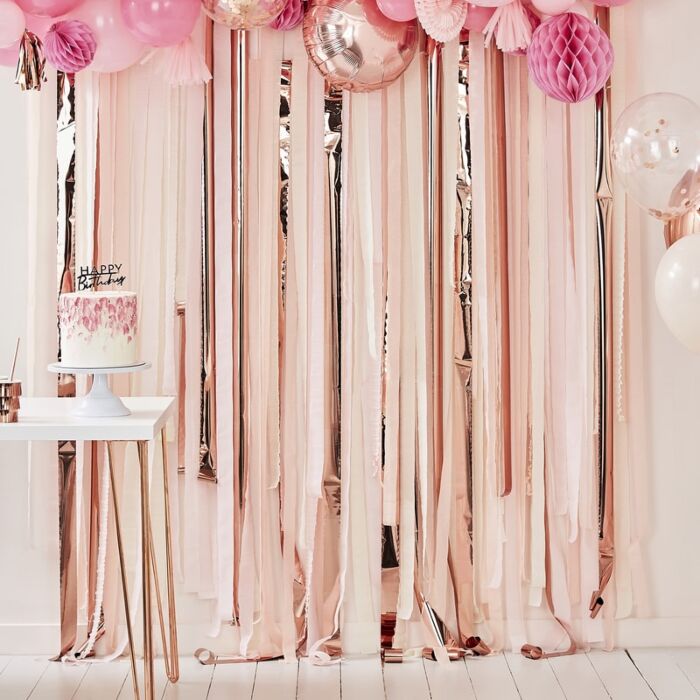 Pink and Rose Gold Hen Party Backdrop - The Hen Planner