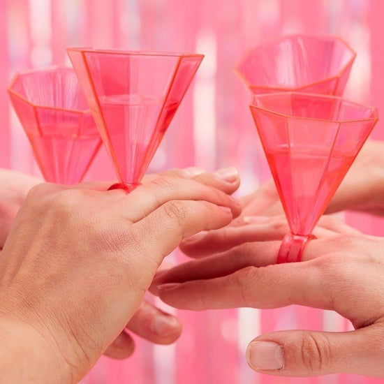 Load image into Gallery viewer, Pink Ring Hen Do Shot Glasses - The Hen Planner
