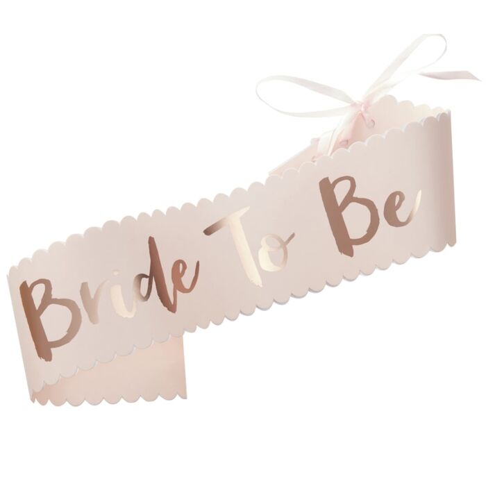 Pink & Rose Gold Bride To Be Sash - The Hen Planner
