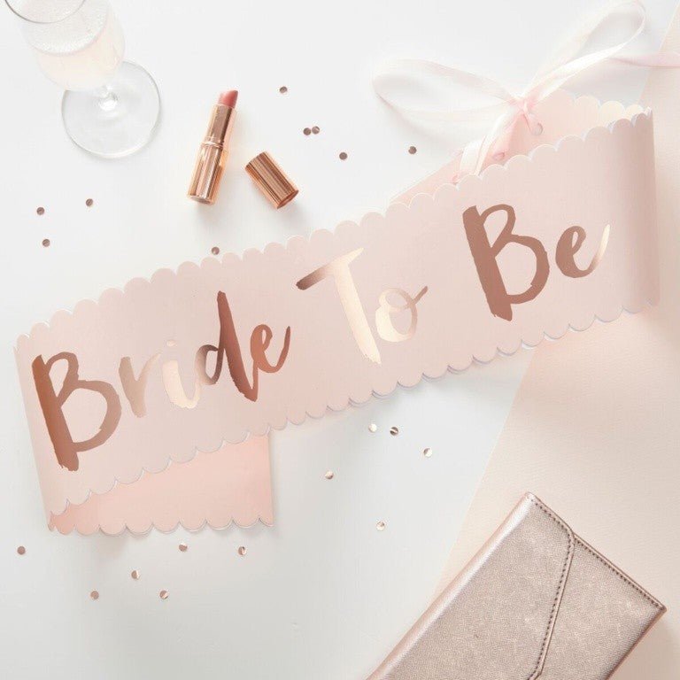 Pink & Rose Gold Bride To Be Sash - The Hen Planner