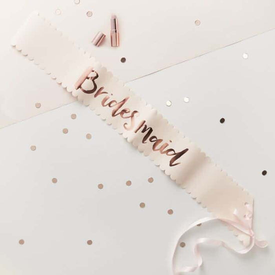 Pink & Rose Gold Bridesmaid Sashes (Pack of 2) - The Hen Planner
