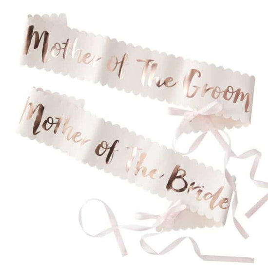 Pink & Rose Gold Mother of the Bride, Groom Hen Party Sash (Pack of 2) - The Hen Planner