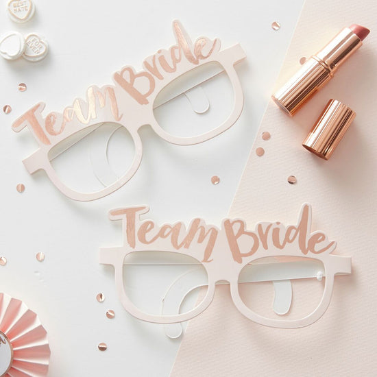 Pink & Rose Gold Team Bride Glasses (Pack of 8) - The Hen Planner