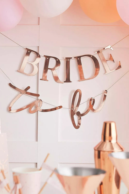 Rose Gold Bride To Be Banner - The Hen Planner